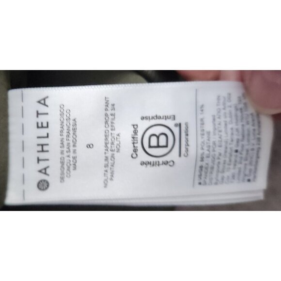 Athleta Nolita Slim Tapered Crop Pant Olive Green 8 - Picture 7 of 13